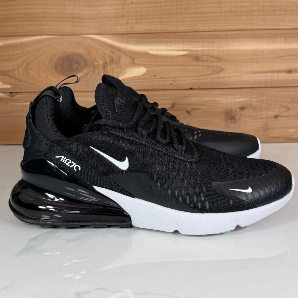 Nike Air Max 270 Black Anthracite White Mens Running Shoes AH8050-002 Size 10